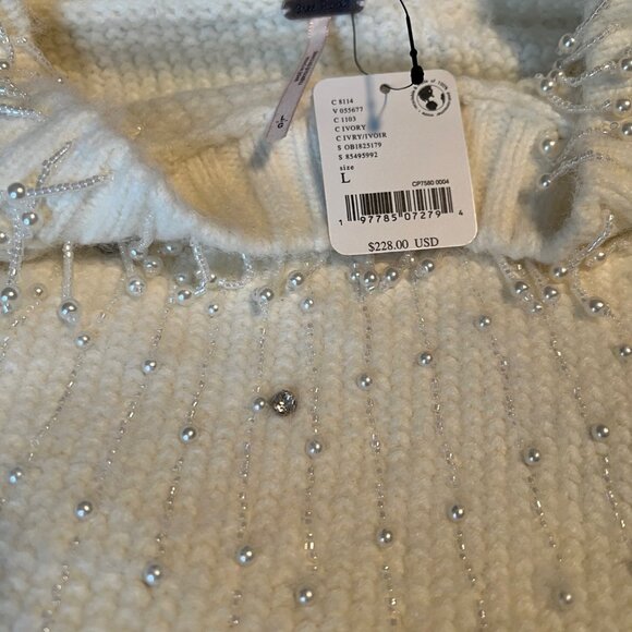 Free People Ivory Chart The Stars Sweater size Large NWT - Picture 10 of 13